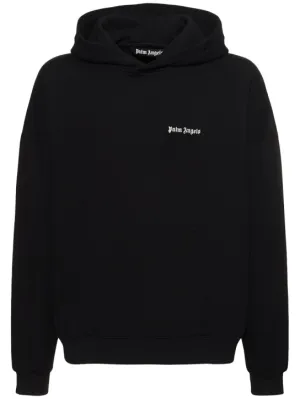 Palm Angels   Logo embroidered cotton hoodie 