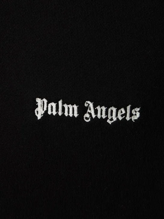 Palm Angels   Logo embroidered cotton hoodie 