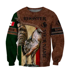 Personalized Mexican Rooster Leather 3D Design All Over Printed Christmas Shirt