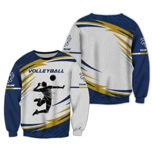 Personalized Name Volleyball Pattern Sweatshirt Hoodie Shirt, Volleyball Christmas Shirt for Men Women