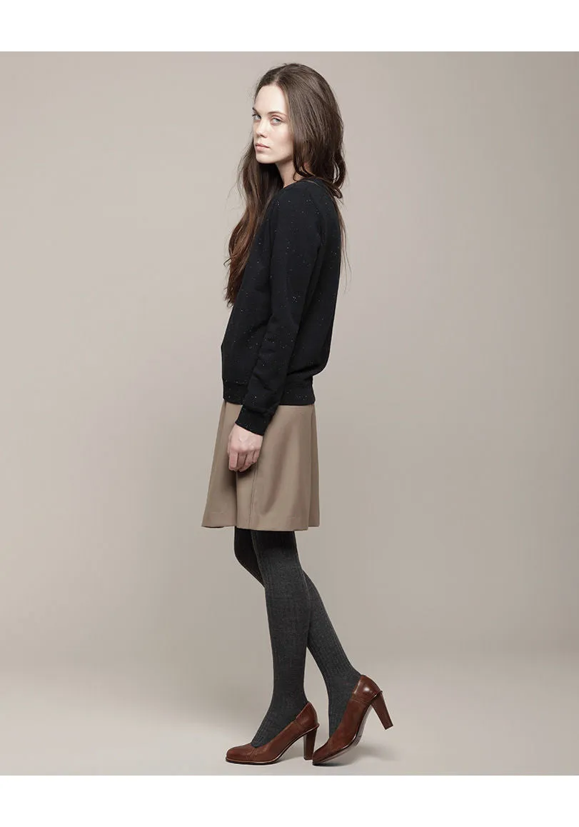 Pleated Gabardine Skirt