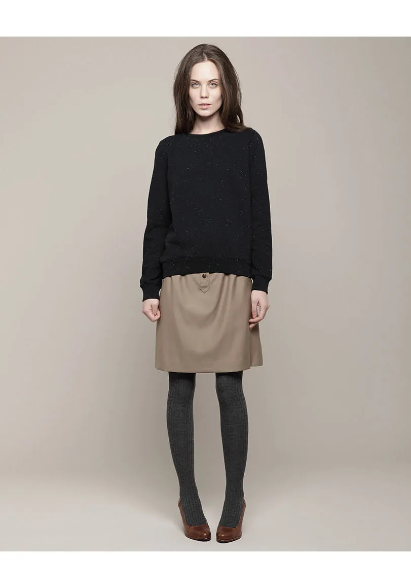 Pleated Gabardine Skirt