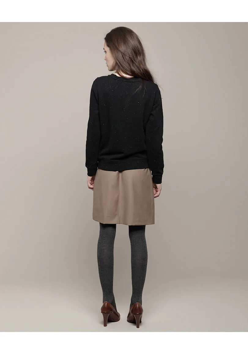 Pleated Gabardine Skirt