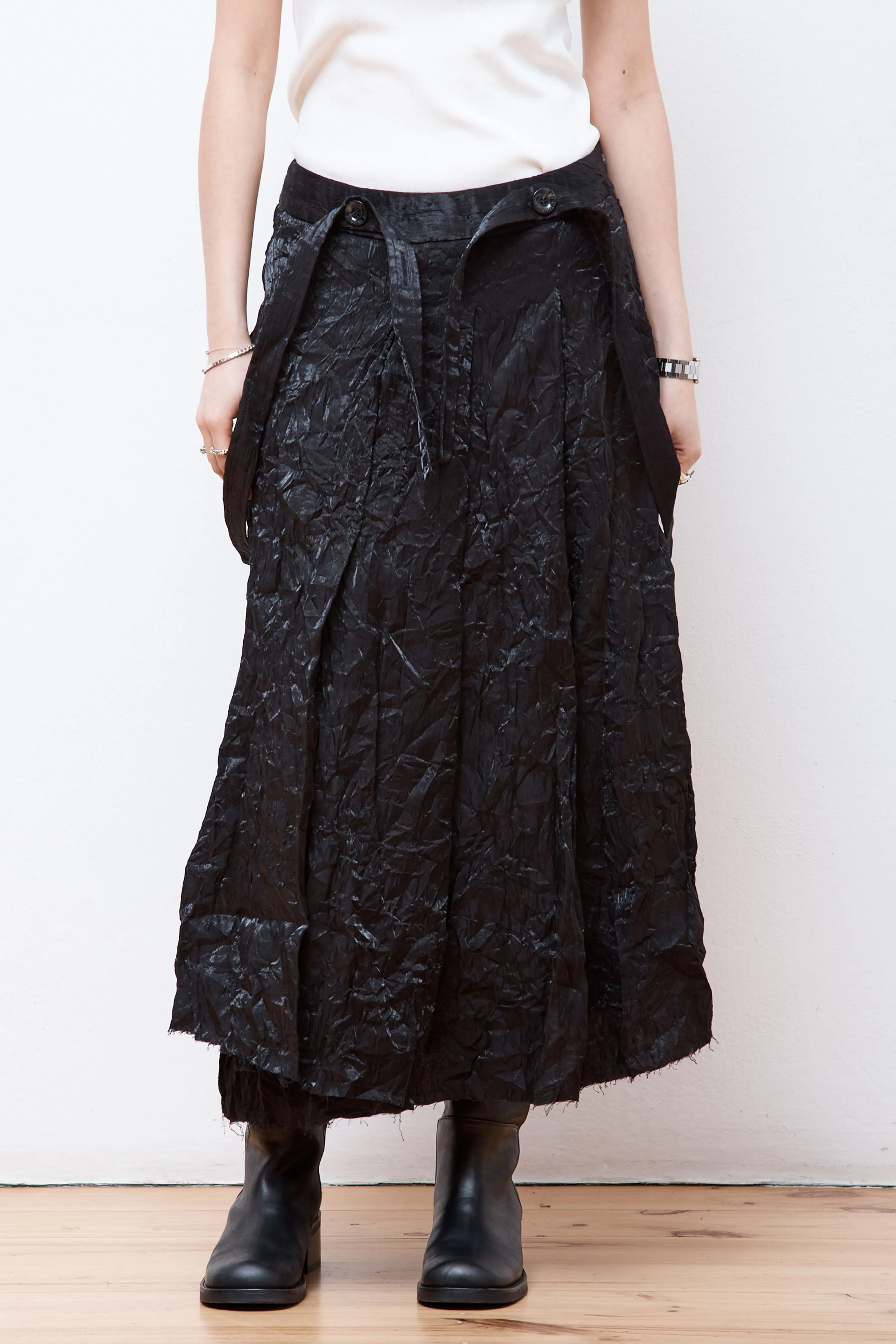 Pleated Lace Skirt Black