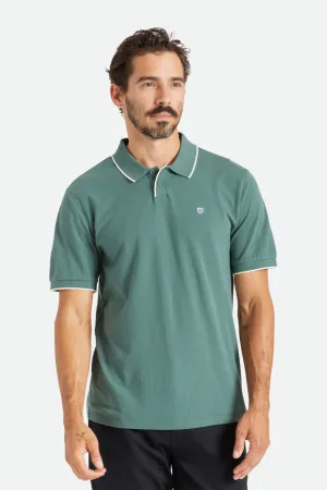 Proper S/S Polo Knit - Dark Forest/Off White