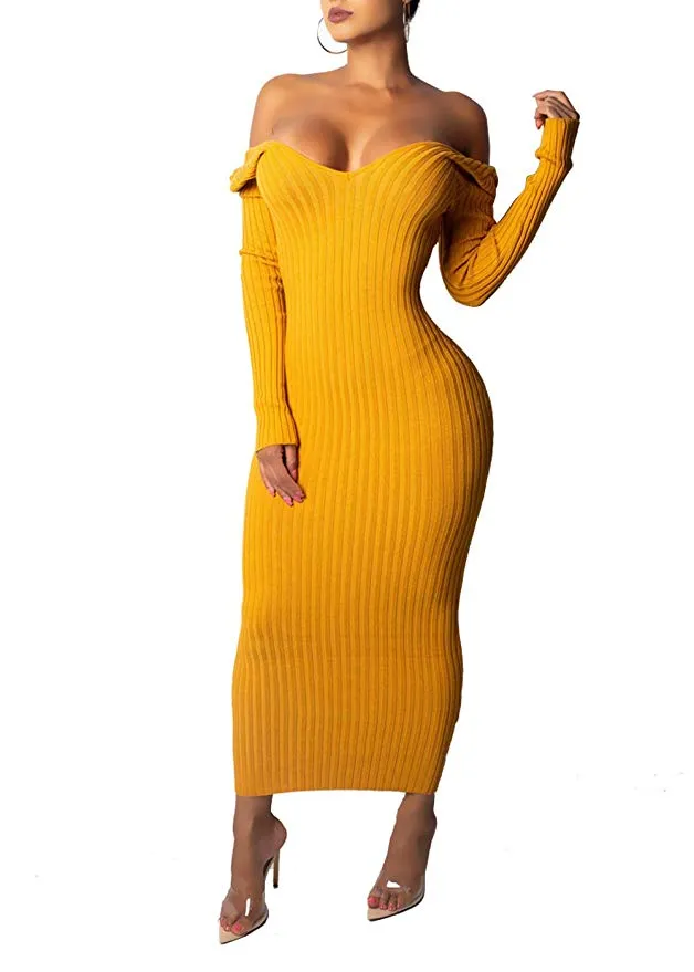 Ribbed Knit Maxi Dress