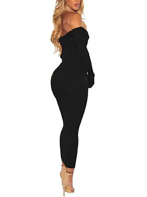 Ribbed Knit Maxi Dress