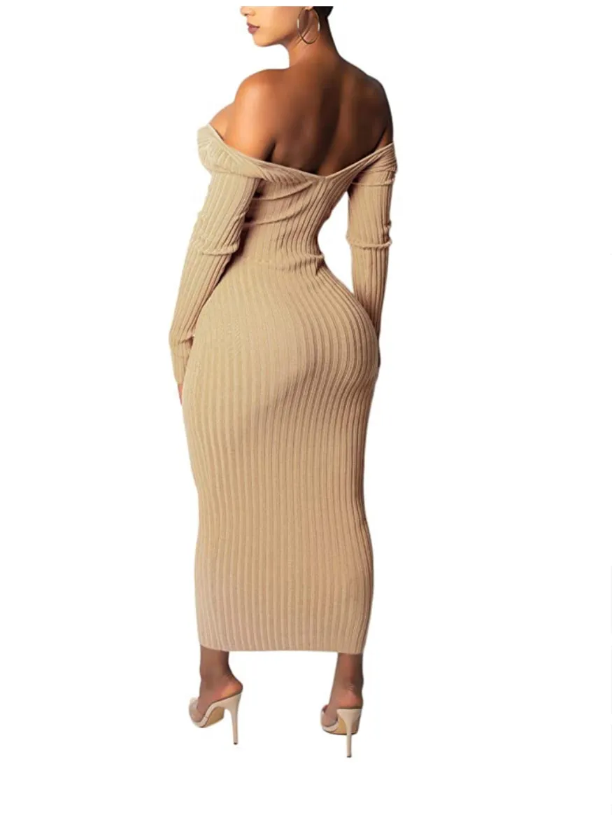Ribbed Knit Maxi Dress