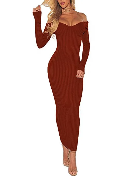 Ribbed Knit Maxi Dress
