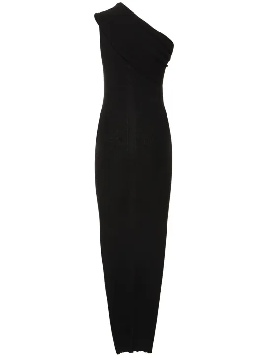 Rick Owens   One-shoulder wool knit dress 