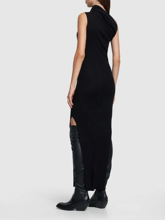Rick Owens   One-shoulder wool knit dress 