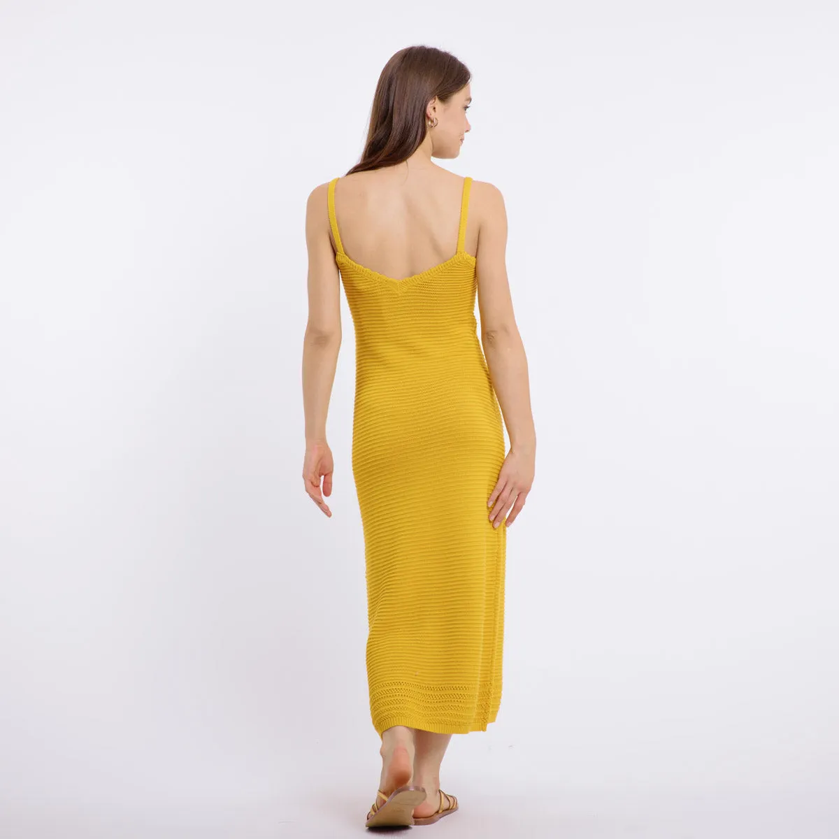 ROSA MAXI KNIT DRESS (MUSTARD)