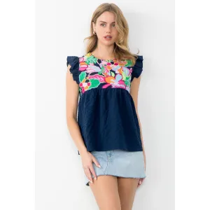 Scarlett Embroidered Textured THML Top-SALE