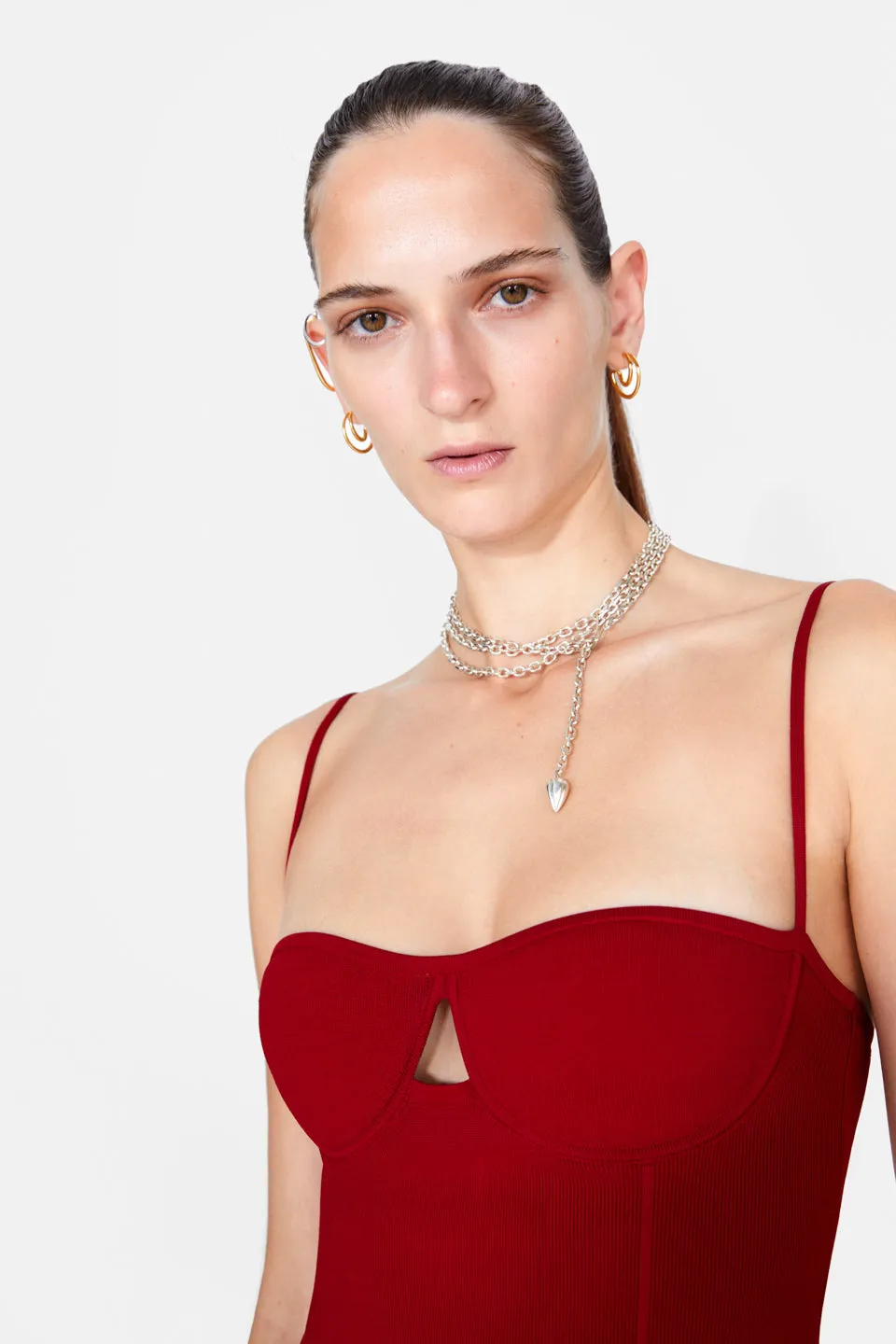 Sculpted Amelia Dress - Rouge Piaf
