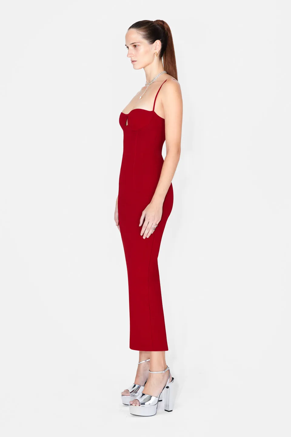 Sculpted Amelia Dress - Rouge Piaf