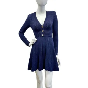 Self-Portrait Long Sleeve Knit Dress