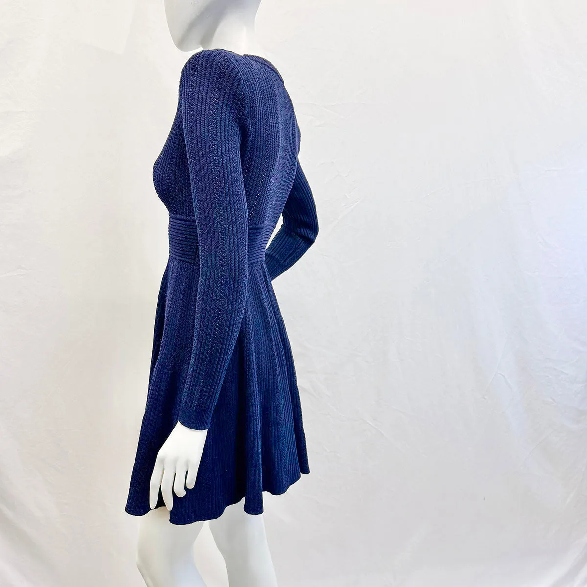 Self-Portrait Long Sleeve Knit Dress