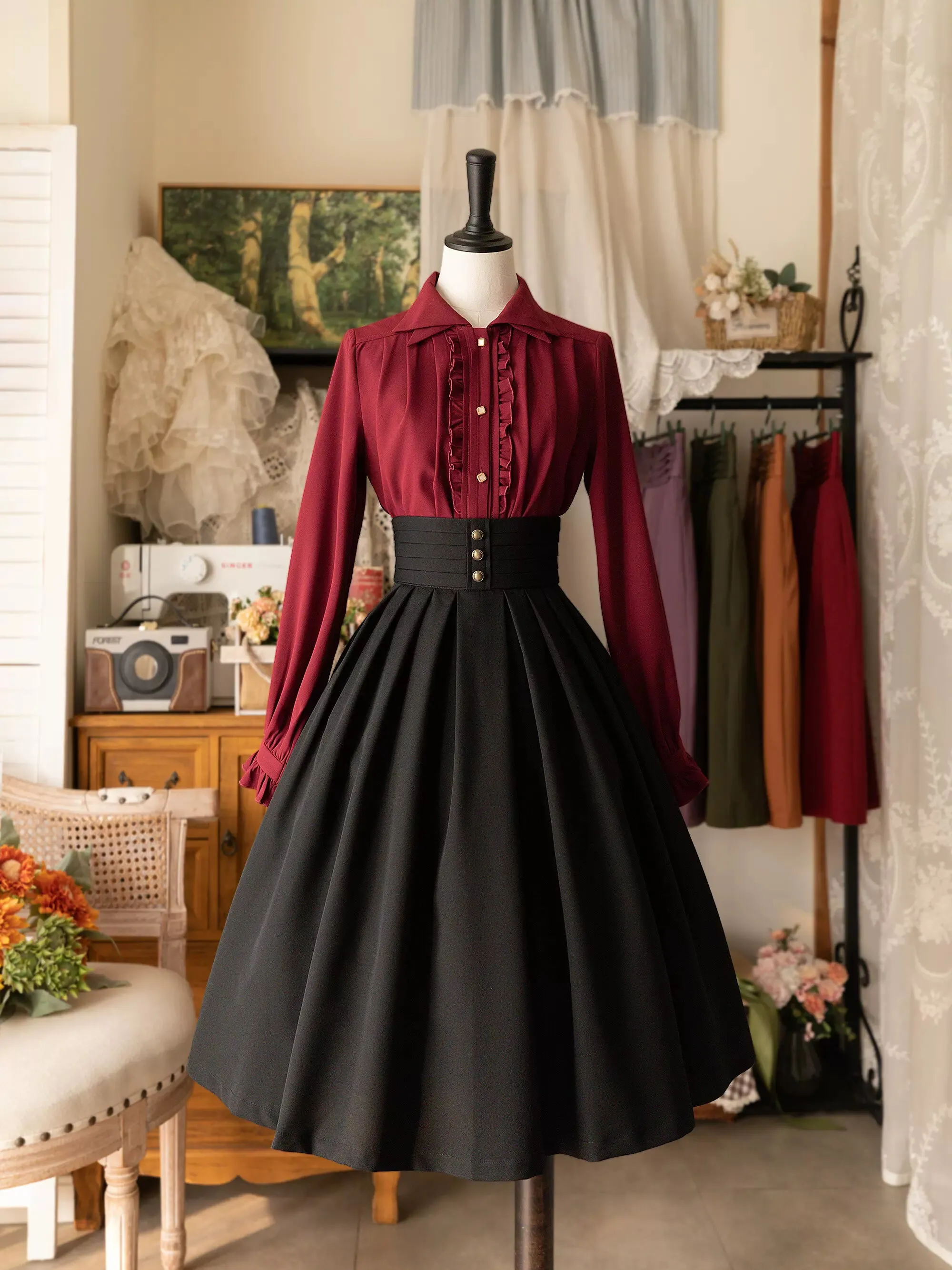Skirt Classic Pleats Retro Forest