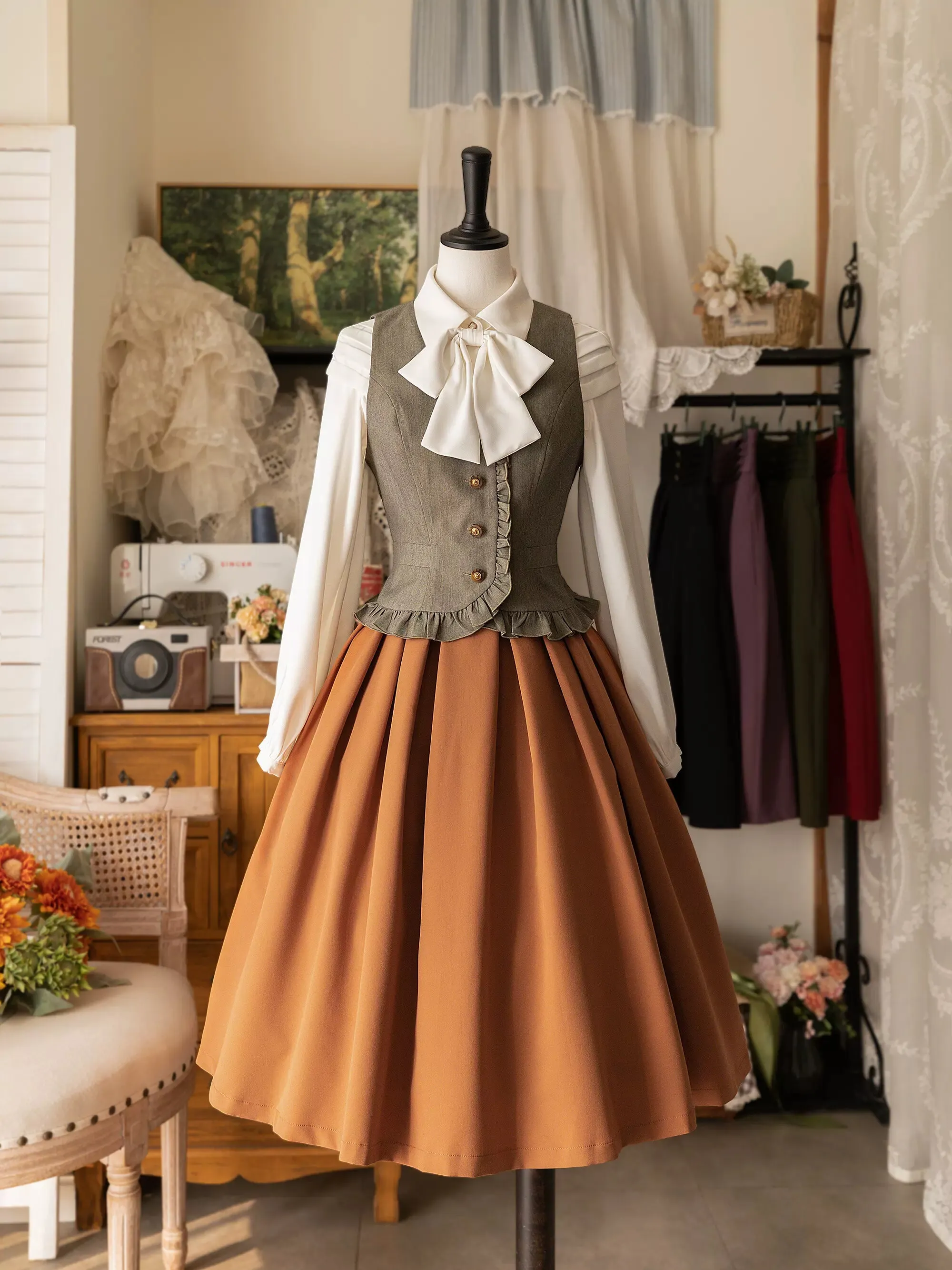 Skirt Classic Pleats Retro Forest