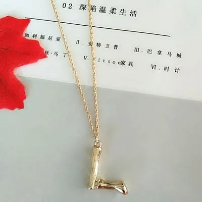 Small Gold A-Z Minimalist Necklace Fashion Neck Jewelry