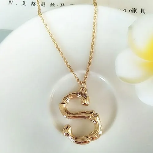 Small Gold A-Z Minimalist Necklace Fashion Neck Jewelry