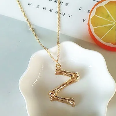 Small Gold A-Z Minimalist Necklace Fashion Neck Jewelry