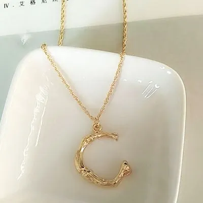 Small Gold A-Z Minimalist Necklace Fashion Neck Jewelry