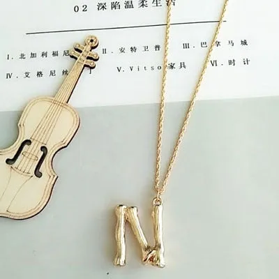 Small Gold A-Z Minimalist Necklace Fashion Neck Jewelry