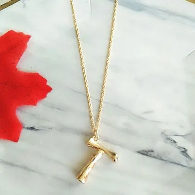 Small Gold A-Z Minimalist Necklace Fashion Neck Jewelry