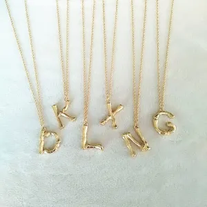 Small Gold A-Z Minimalist Necklace Fashion Neck Jewelry