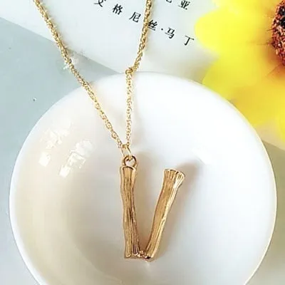 Small Gold A-Z Minimalist Necklace Fashion Neck Jewelry