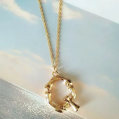 Small Gold A-Z Minimalist Necklace Fashion Neck Jewelry