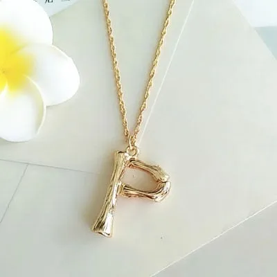 Small Gold A-Z Minimalist Necklace Fashion Neck Jewelry