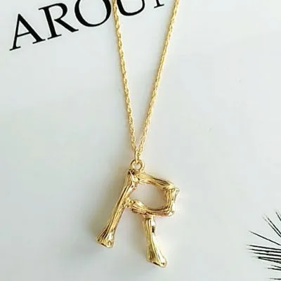 Small Gold A-Z Minimalist Necklace Fashion Neck Jewelry