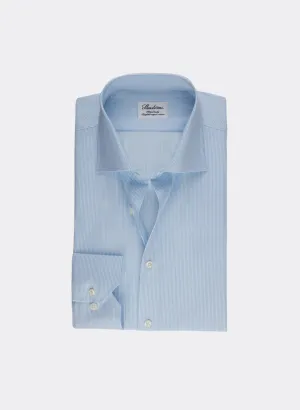 Stenströms Light Blue Pinstriped Woven Shirt