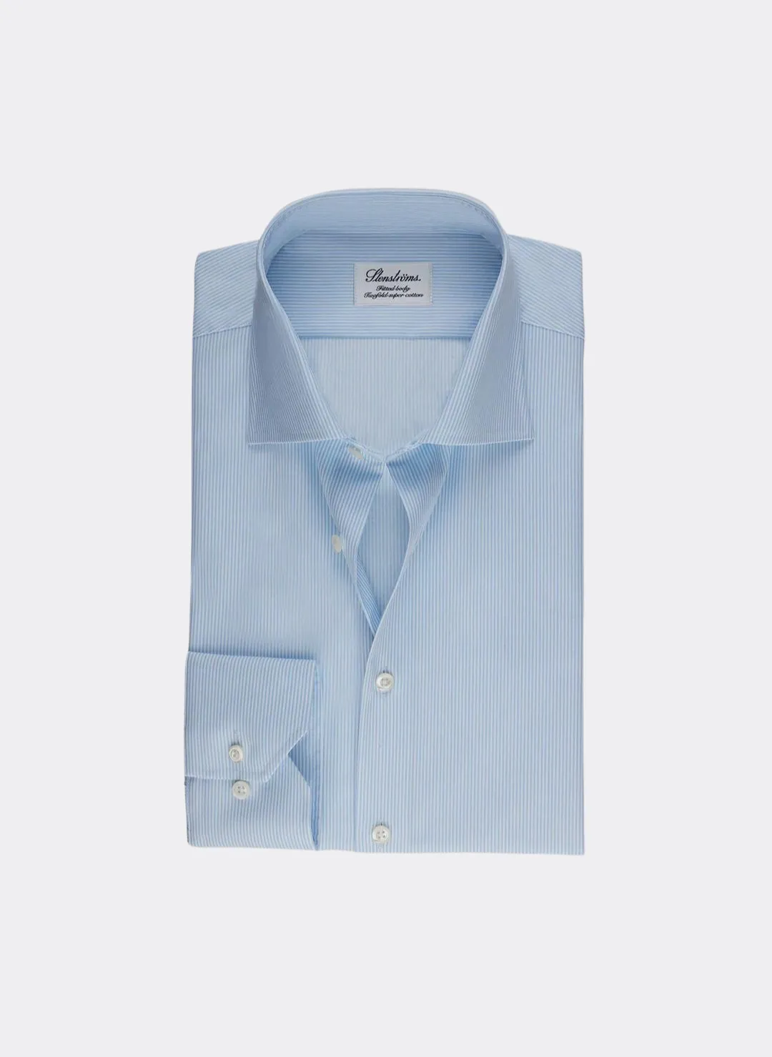 Stenströms Light Blue Pinstriped Woven Shirt