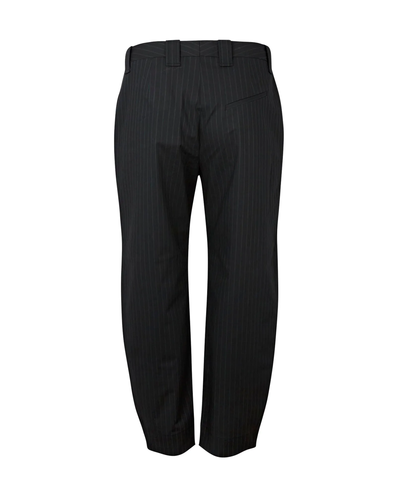 Stretch Stripe Mid Waist Pants | Black
