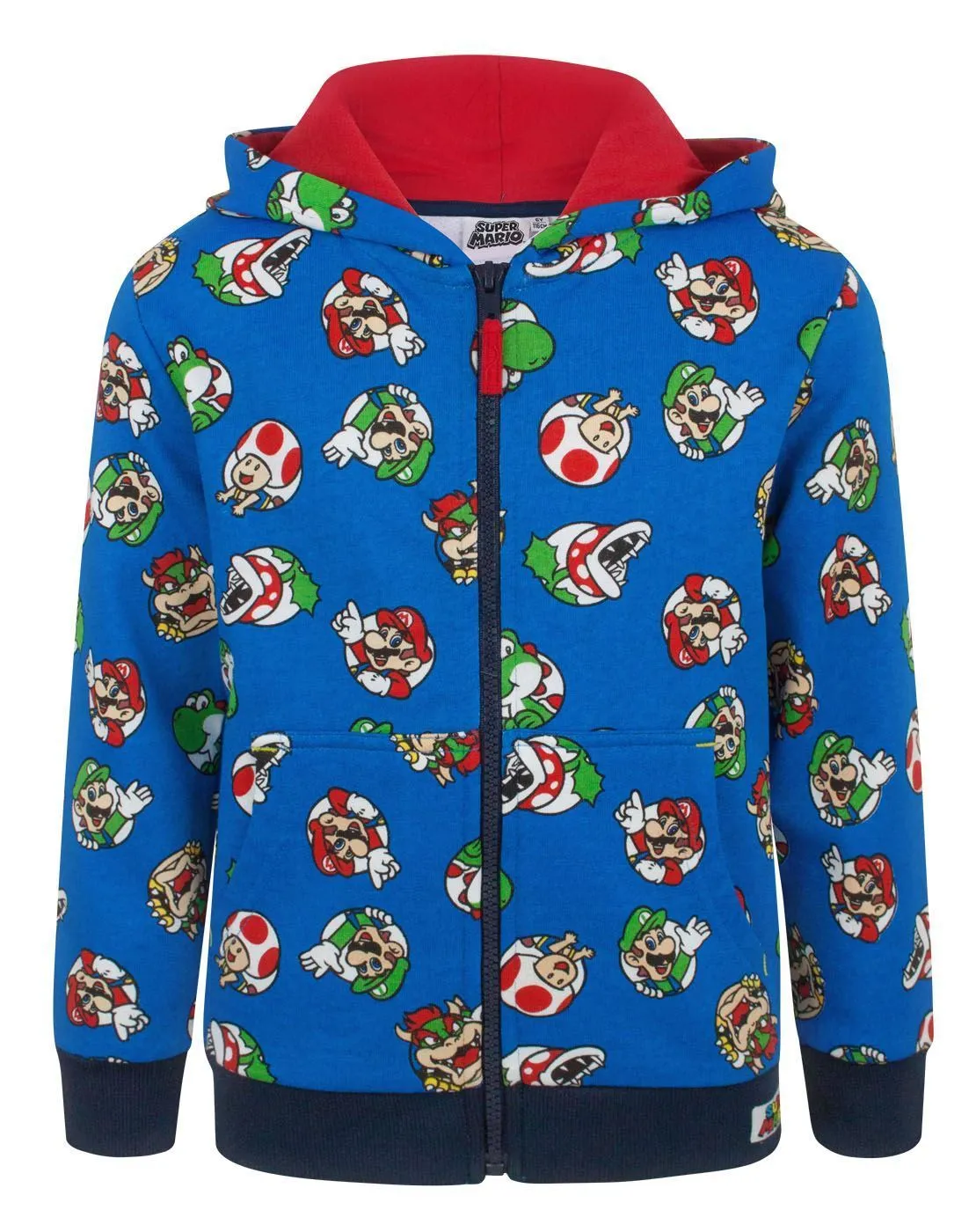 Super Mario Characters Boy's Zip Up Hoodie
