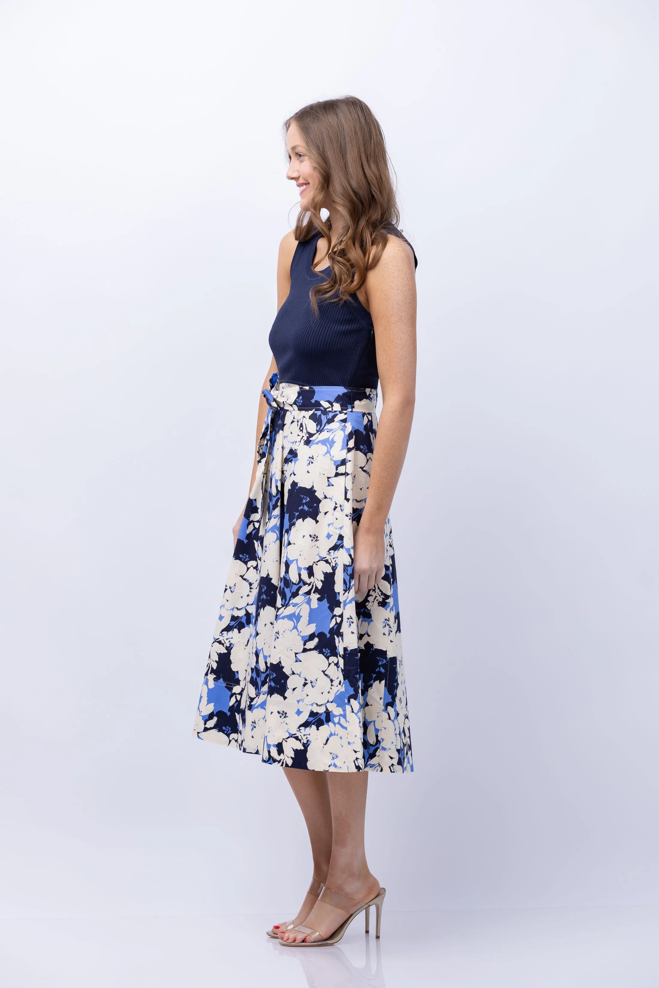 Tanya Taylor Devon Dress in Maritime Blue/ Azure Multi