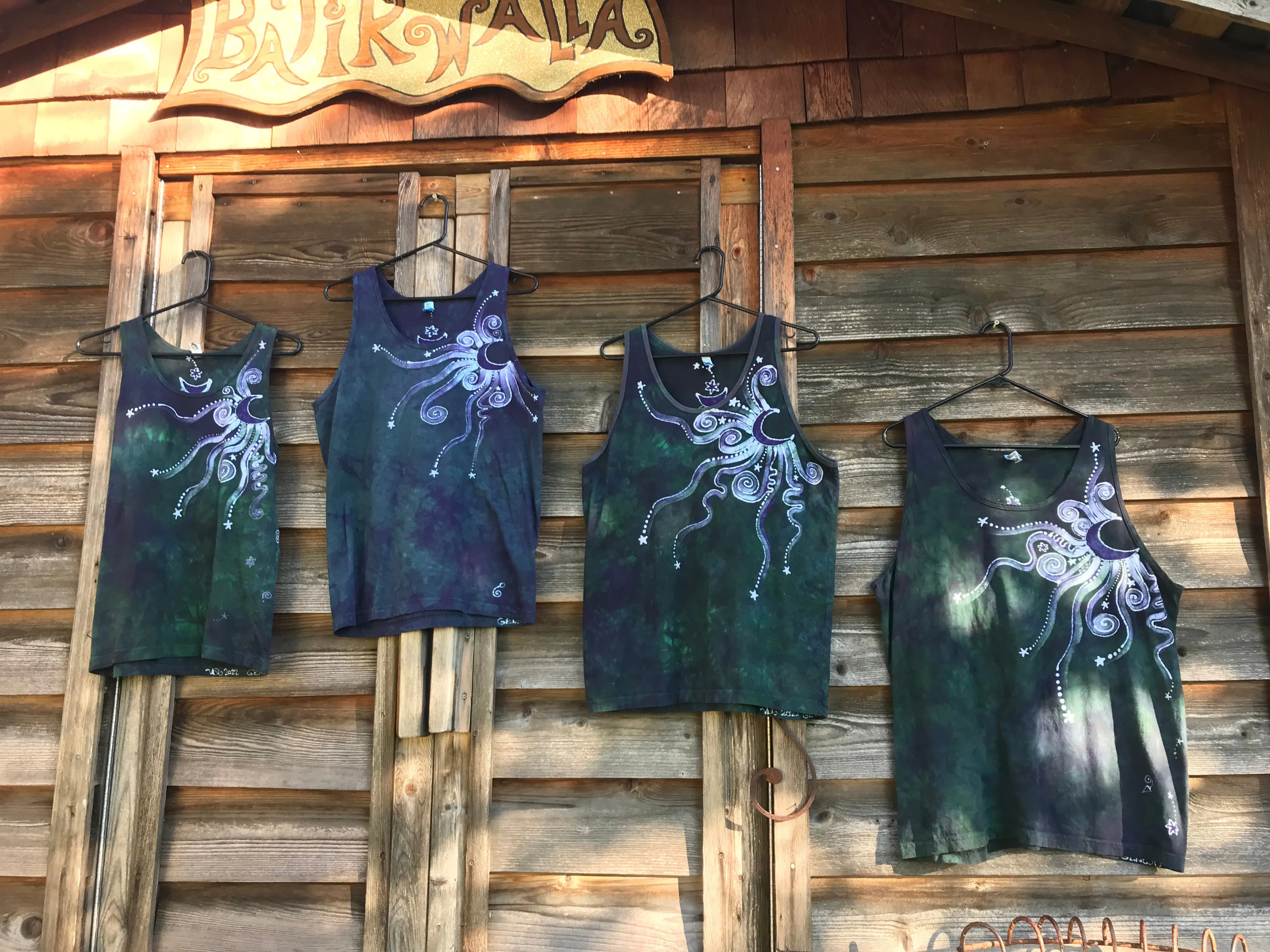 Teal and Purple Moonbeams Tank Top