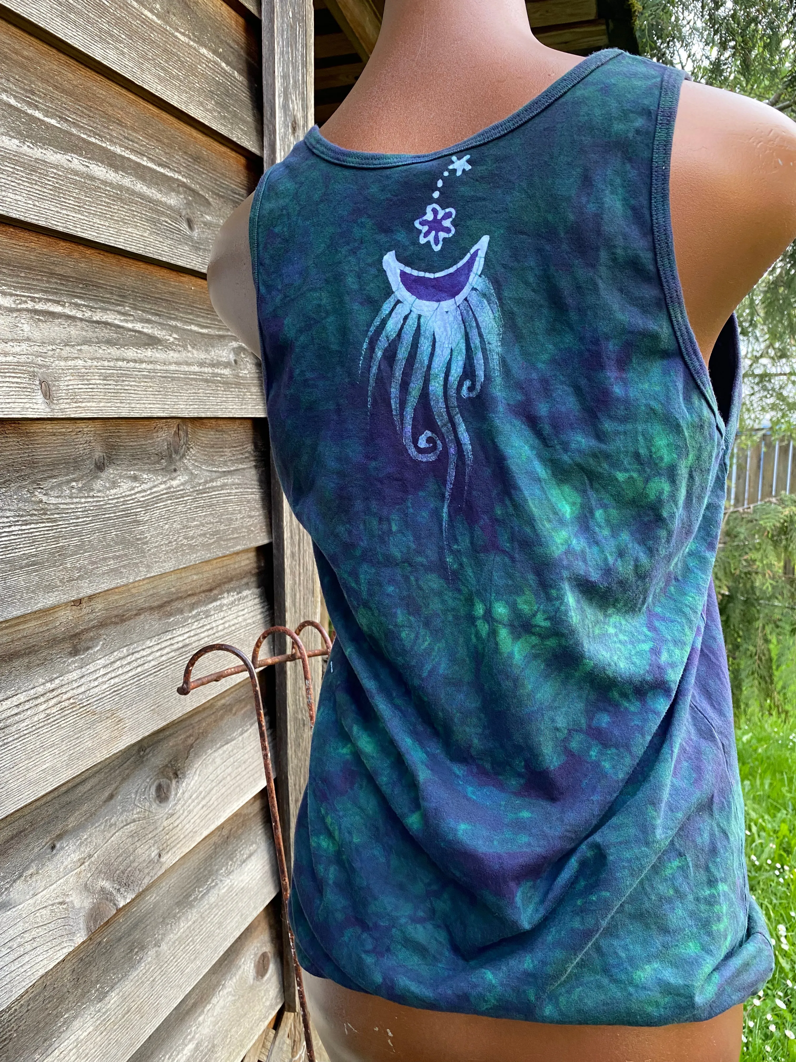 Teal and Purple Moonbeams Tank Top