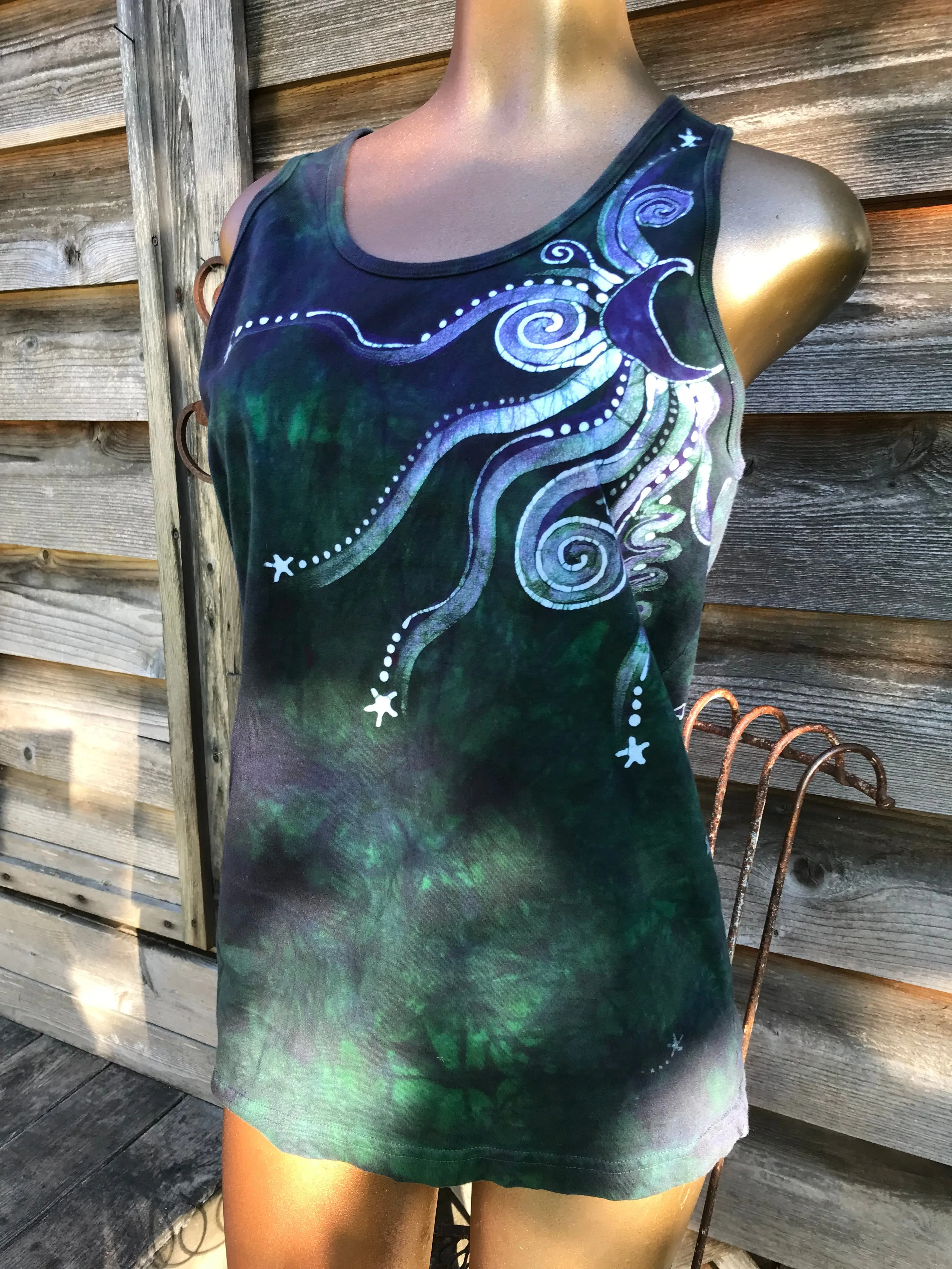 Teal and Purple Moonbeams Tank Top