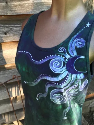 Teal and Purple Moonbeams Tank Top