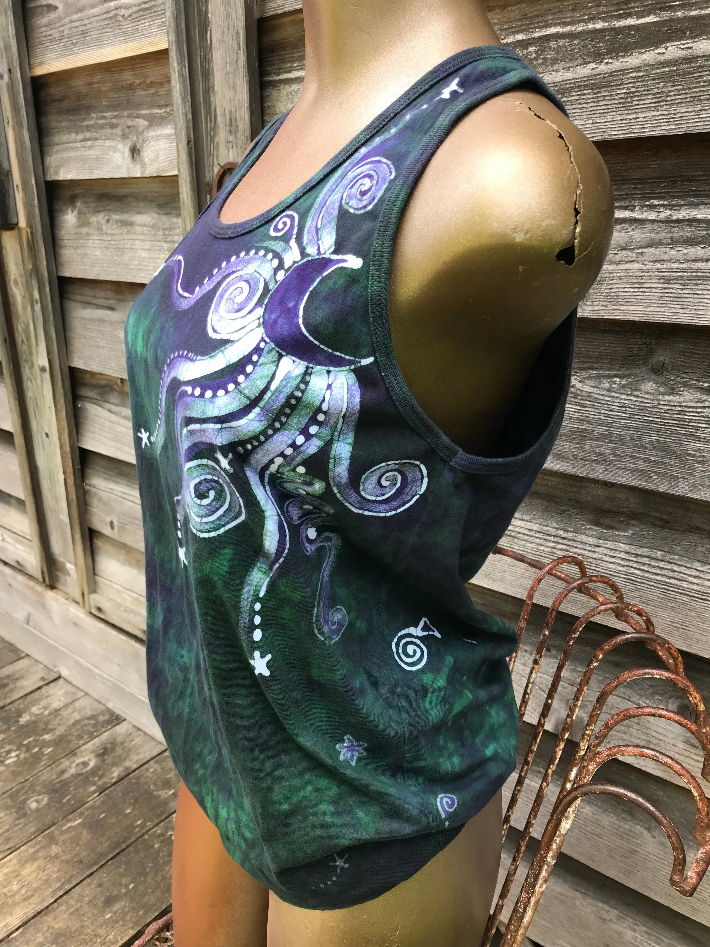 Teal and Purple Moonbeams Tank Top