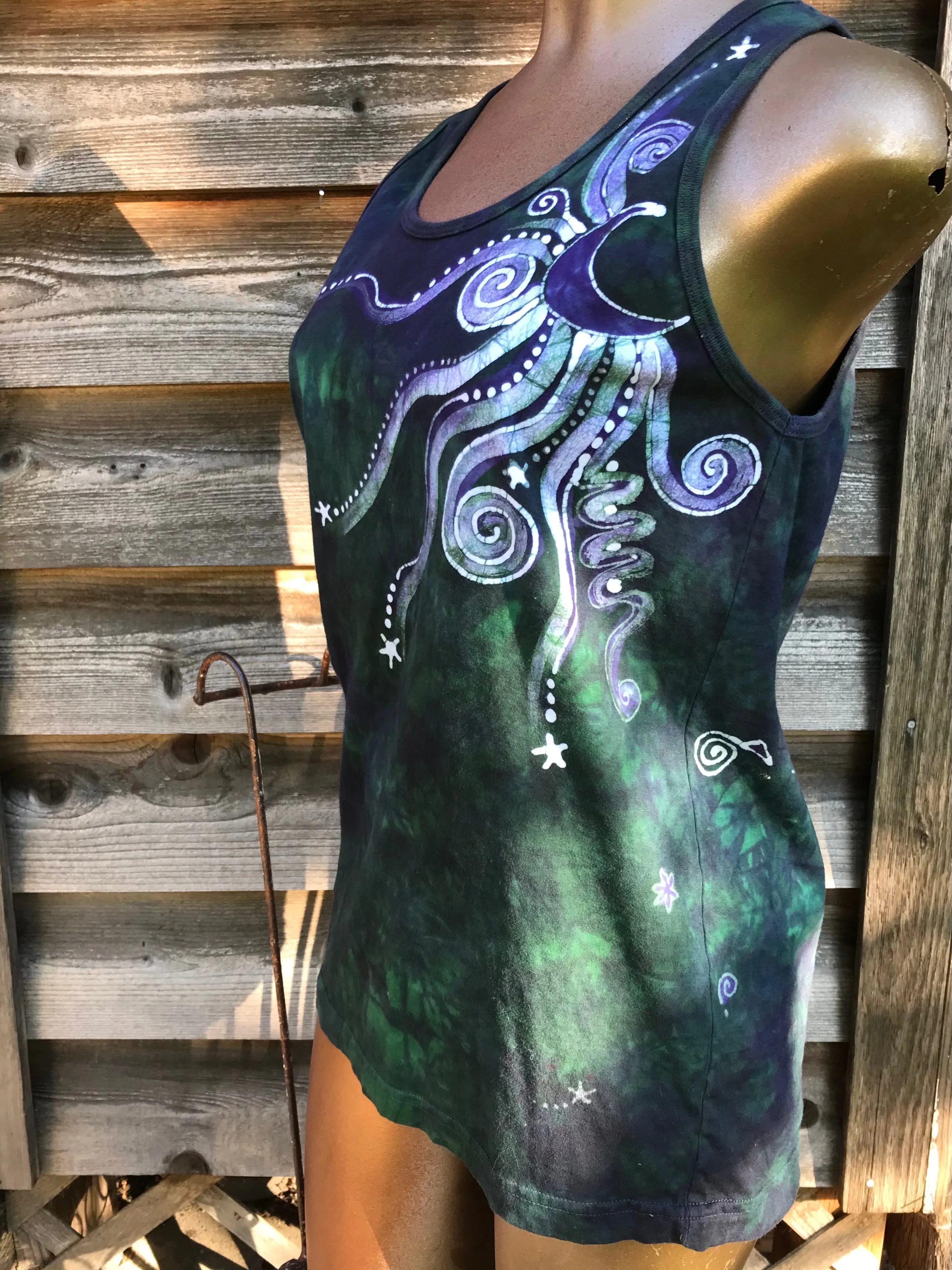 Teal and Purple Moonbeams Tank Top