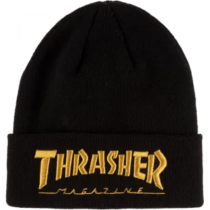 Thrasher Embroidered Logo Beanie Black / Gold