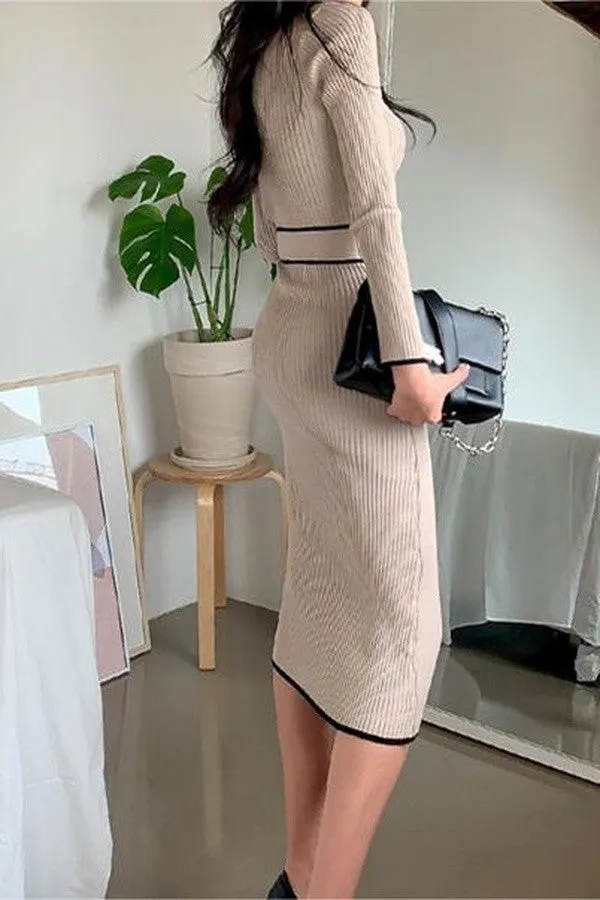 TIE KNIT DRESS