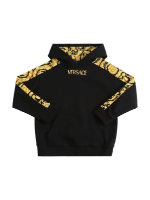 Versace   Barocco print cotton hoodie 