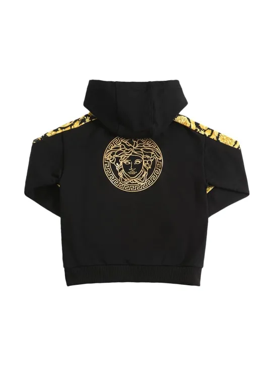 Versace   Barocco print cotton hoodie 