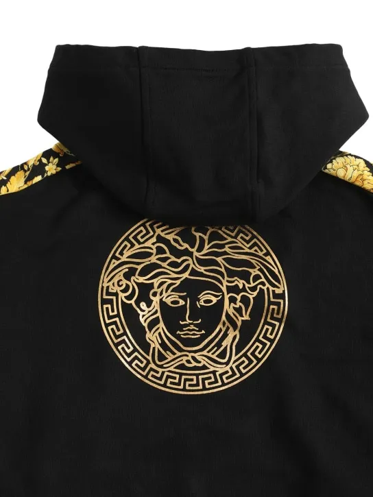 Versace   Barocco print cotton hoodie 
